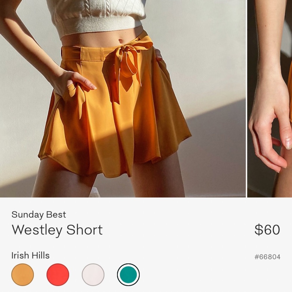 Aritzia Sunday Best Westley Shorts Tangerine